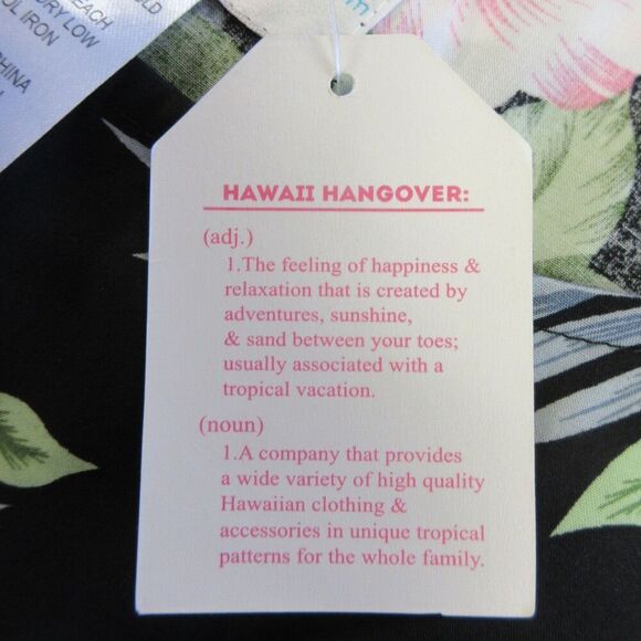 HAWAIIAN HANGOVER Cap Sleeve Maxi Floral Dress Sz 2X Hibiscus Flowers Black NWT - Picture 8 of 13